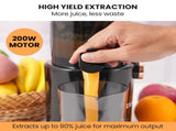 EUROCHEF Cold Press Slow Juicer Machine, Large Chute, 200W, Charcoal Grey V219-INCJCPEC15KA