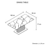 Dining Table Ceramic Table Top MDF Stainless Steel feet V43-DT-ASPN