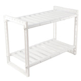 2-Tier Under Sink Rack Stainless Steel Expandable Storage Organizer Kitchen Shelf Holder V1294-YM0901-3117200157011