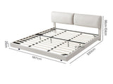 Levede Floating Bed Frame With RGB LED Light Headboard Base Platform King BF1059-K-BG-AU