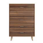 Artiss 5 Chest of Drawers - MIRI Walnut FURNI-Q-CDR-03-WD-AB