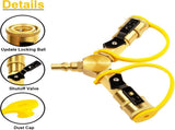 1/4" RV Quick Connect Y Splitter Adapter with Shutoff Valve for RV Trailer and Quick Connect V1258-DP02-C-276