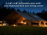 Dark Green Inflatable Camping Tent with Canopy, Large 4-6 Person, Waterproof, Heavy Duty Cabin V1337-B0H36JXSMF