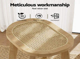 Artiss 2x Bar Stools Bamboo Rattan Stool Counter Chair Kitchen Barstools BA-Y-1033-NAX2