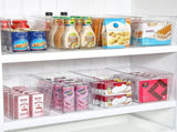 6-Pack Large Capacity Fridge Storage Boxes with Lids, Clear Stackable Refrigerator Produce Food V1265-YY-253