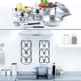 2-Pack Pot Lid Holders for Kitchen Cabinet - Wall-Mounted or Door-Mounted Organizer Rack V1370-AZ4-11641