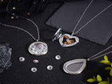 3 Styles Locket Pendant Necklace 304 Stainless Steel Memory Floating Charms Round Memory Necklace V1188-CYX-J02-759
