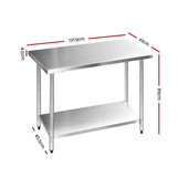 Cefito 1219x610mm Stainless Steel Kitchen Bench 430 SSKB-430S-48