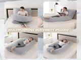 CARLA HOME U Shaped Pregnancy Pillow for Full Body Support Grey - Polyester - Full Body Pillow V178-36502