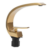 G1/2 Curve Design Undercounter Basin Water Faucet Single Hole Basin Cold and Hot Mixer TapGold V1294-YM0901-3112200145612