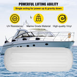 4 Ribbed Boat Fender 10" x 28" White Center Hole Bumper Mooring Protection V952-DNB10X28YCTWBS001V0