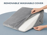 Adjustable Memory Foam Wedge Pillow with Washable Velvet Cover for Bed Sofa Reading V1181-MB0093-NEW
