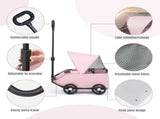 4-Wheel Dog Stroller with Sunshade Cover Collapsible Mesh Canopy Portable Pet Carrier for Outdoor V1107-CS-ZAILXA25