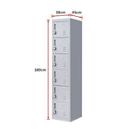 6-Door Locker for Office Gym Shed School Home Storage V63-832711