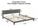 Artiss King Bed Frame with Adjustable Headboard, Grey, 300kg Capacity BFRAME-H-VERA-K-CA-AB