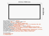 Manual Projector Screen, 1829 mm 43 4K 1080 HD Retractable Pull Down Projector Screen, Wall Mounted V952-BGSTYPMBGSSDBNL19001V0