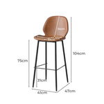 Levede 2x Bar Stool Barstools Counter Brown CH1104-2-BR