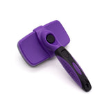 3 Pack Purple 17*10cm Self-Cleaning Pet Slicker Brush with 60 Degree Curved Pins - One-Click Hair V888-ELOSUNG56205-2