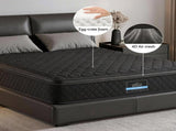 Giselle Bedding Double Mattress 34cm Euro Top with 5-Zone Pocket Spring Support Black MATTRESS-E-MUSE-34-D