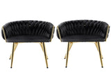 1 Set of 2 Artiss Dining Chairs Velvet Armchair Black UPHO-C-DIN-01-VEL-BKX2