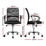 Artiss Mesh Office Chair Mid Back Black OCHAIR-G-8009L-BK