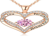 18K Rose Gold Necklaces for Women, 928 Sterling Silver Gifts for Mothers Day, Jewelry for Wife Mom V1164-325773