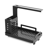 Kitchen Sink Caddy Organizer 304 Stainless Steel Sponge Soap Brushes Dispenser Holder with Rag Rack V1294-YM0717-10122830