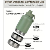 3-in-1 Outdoor Pet Insulated Water Bottle 32oz Large Capacity, 24H Temperature Lock, Hidden Dual V1232-LXB-CW-004