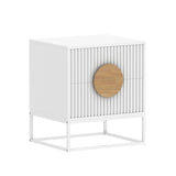 Belmonte Fluted Bedside Table in White V369-203691S-WHITE