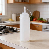 Plastic Condiment Squeeze Bottles 3 Pack with Tip Caps, 32 Oz for Sauce Ketchup Mustard and Olive V1189-LC-RY-00093