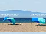 3x3m Blue Portable Wind-Powered Tent Sunshade Canopy Shelter with Sand Anchors for Family V888-ELOSUNG56749
