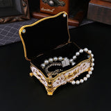 Pearl Enamel Jewelry Box, Red Enamel Jewelry Box, Gold-Plated Jewelry Box, Home Decor, Jewelry V1106-127-02370-PUR-L