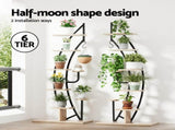 Artiss Plant Stand 6 Tier Ladder Corner Shelf MET-PS-CUR-6T-NT