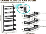 CARLA HOME 6 Tier Over the Door Organizer with Adjustable Metal Pantry Storage Rack and Hanging LSB-36247