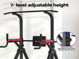 Everfit Chin Up Tower Pull Up Station Adjustable Dip Station Folding Home Gym Black FIT-I-CHINUP-FOLD