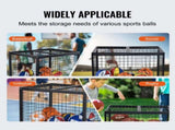 Rolling Sports Ball Storage Cart, Basketball Cage with Double Lids, Sport Equipment Holder Organizer V952-QL363026YCTJW44KTV0