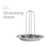 Chicken Rack Stainless Steel - Turkey Standing Holder with Roasting Pan, Poultry Turkey V1369-AZ3-W-10083