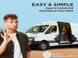 Van Bug Screen Magnetic Sliding Door Van Screen Mesh Curtains Easy to Install and Remove, Universal V1192-AZ-W-0692