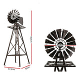 Garden Windmill 160cm Metal Ornaments Outdoor Decor Ornamental Wind Mill GWM-160CM-BR