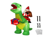 Santaco Christmas Inflatables Outdoor Santa Claus Riding Dinosaur Lights Dcor INFL1046