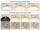Half Moon Floor Fill Lamp for Salon Tattoo Eyelash Makeup Beauty LED Lash Light Gold V201-BTHDM6XGO8AU