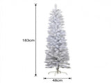 Christabelle 1.8m 6ft White Fairy Floss Christmas Tree Pre Lit RGB LED Flocked Slim 20 Modes Fe 112_WFLWF6