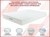 Queen 30cm Green Tea Memory Foam Mattress Cooling Comfort with CertiPUR-US Certified Foam V63-826471
