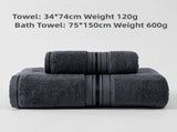 Dark Grey Luxury Cotton Towel Set - Quick Dry, Extra Thick & Absorbent, Perfect V888-ELOSUNG17421