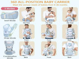 Blue 6 in 1 Adjustable Baby Carrier with Hip Seat in Light Green for Newborns and Toddlers V178-59272