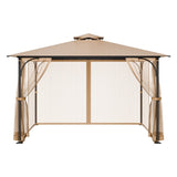 Gazebo Netting Replacement, Fit Most 10 x 12 x 7.3 FT Gazebo, Outdoor Garden Gazebo Net, 4-Panel V952-LTWZDL10FT12CIV6IV0