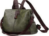 Women's Leather Backpack Waterproof Anti-Theft Casual Daypack for School Work Travel, 12 Inch V1237-ZY-924-009