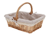 Wicker Picnic Basket Detachable Lining Vintage Spacious Capacity Hand Woven Basket for Camping V1294-YM0901-3111250051012