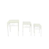 Set 3 Bordeaux Square Tables / Potplant Stands 38cm, 33cm, 28cm V637-48119TBL