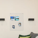 White Metal Wall Grid Set of 2 for Stylish Photo Display and Multi-Purpose Storage Organizer V1366-AZ2-W-17167